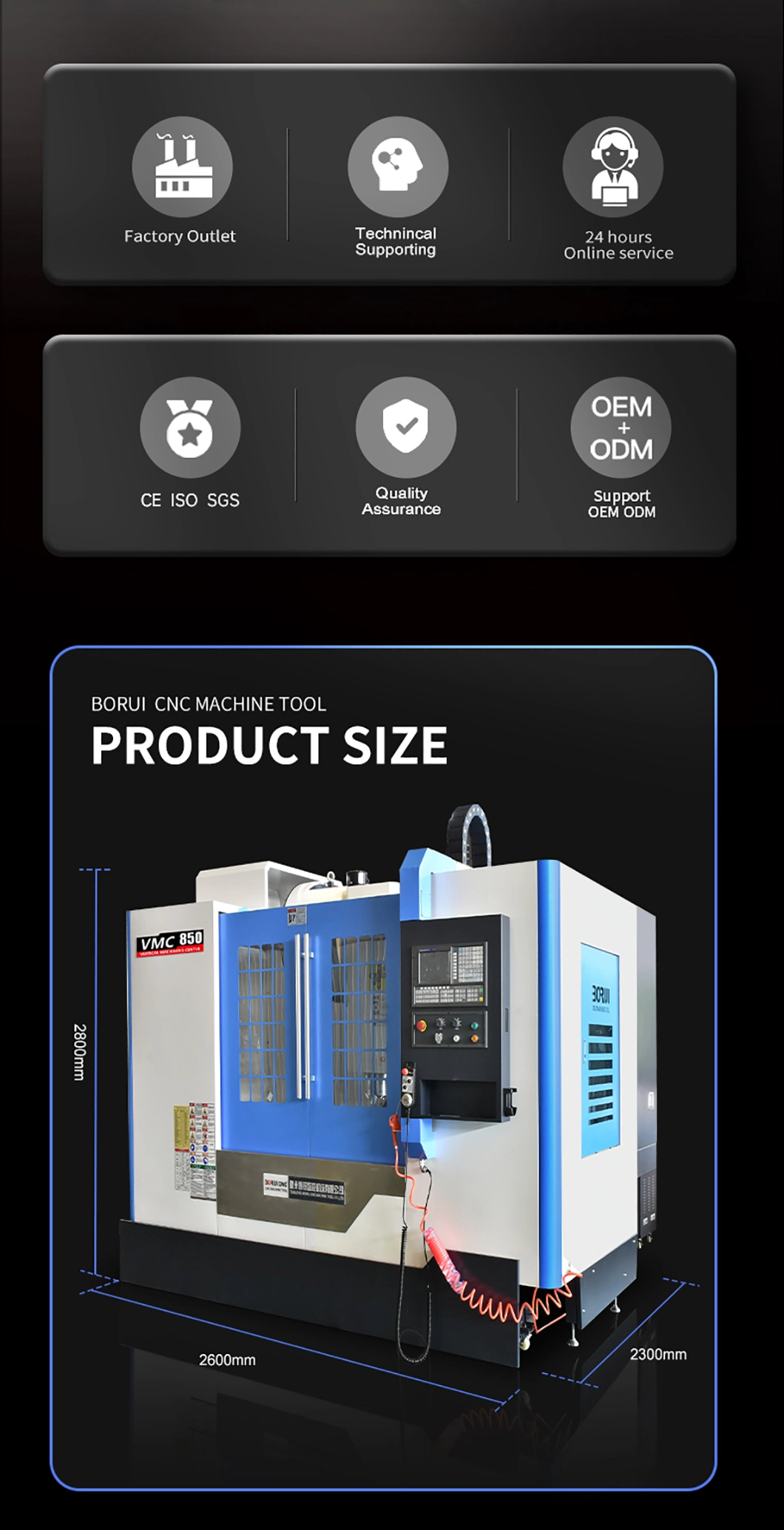 Vmc850 High Speed CNC Vmc Vertical Machining Center Centro De Mecanizado CNC